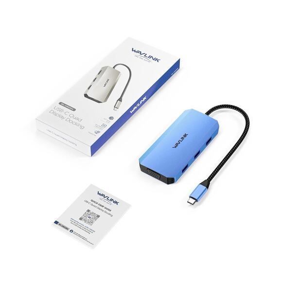 USB C Laptop Docking Station Quad Monitor USB C Hub Dual HDMI for Lenovo Dell HP - Picture 2 of 6